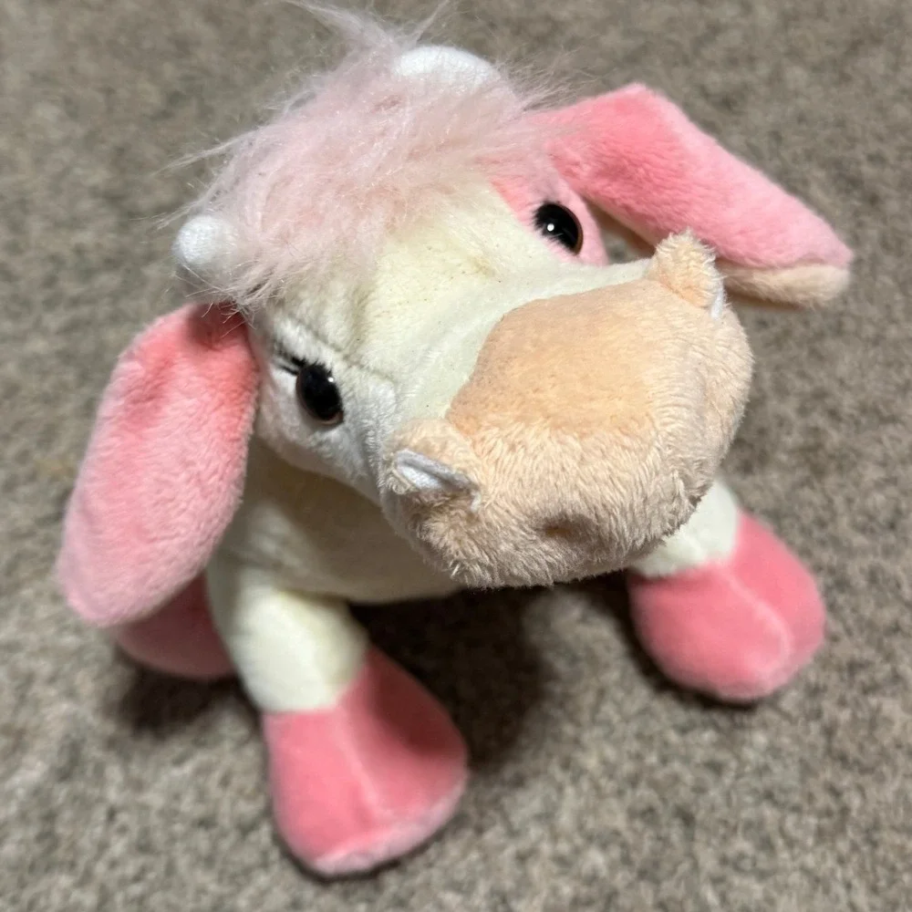 Webkinz Strawberry Cow Plush HM500 Ganz Pink White Stuffed Animal No Code
